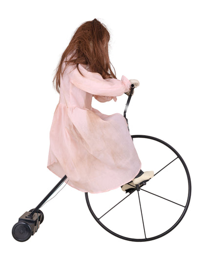 Creepy Cycling Cindy Halloween Animatronic | Sound & Motion 94x72cm