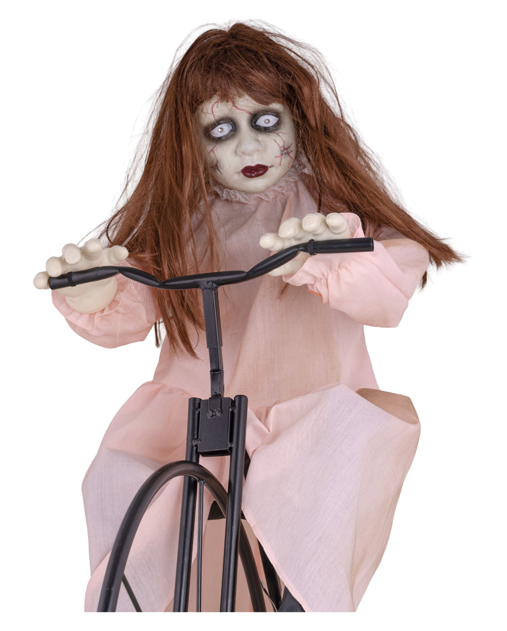 Creepy Cycling Cindy Halloween Animatronic | Sound & Motion 94x72cm