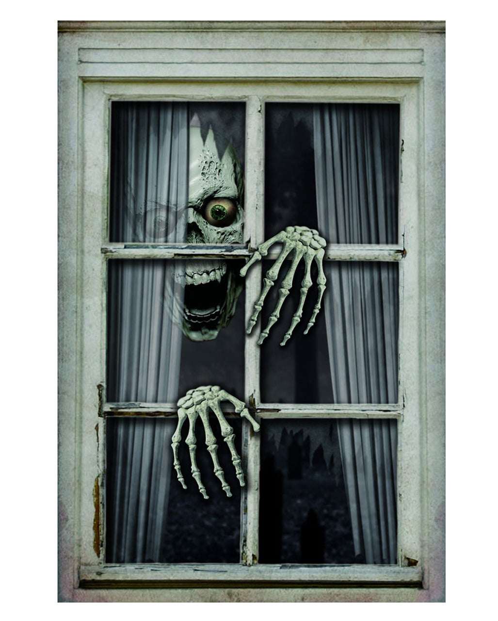 Creepy Skull Halloween Window Decoration