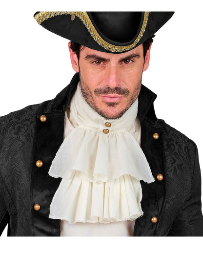 Cream-colored Jabot As A Ruffled Collar