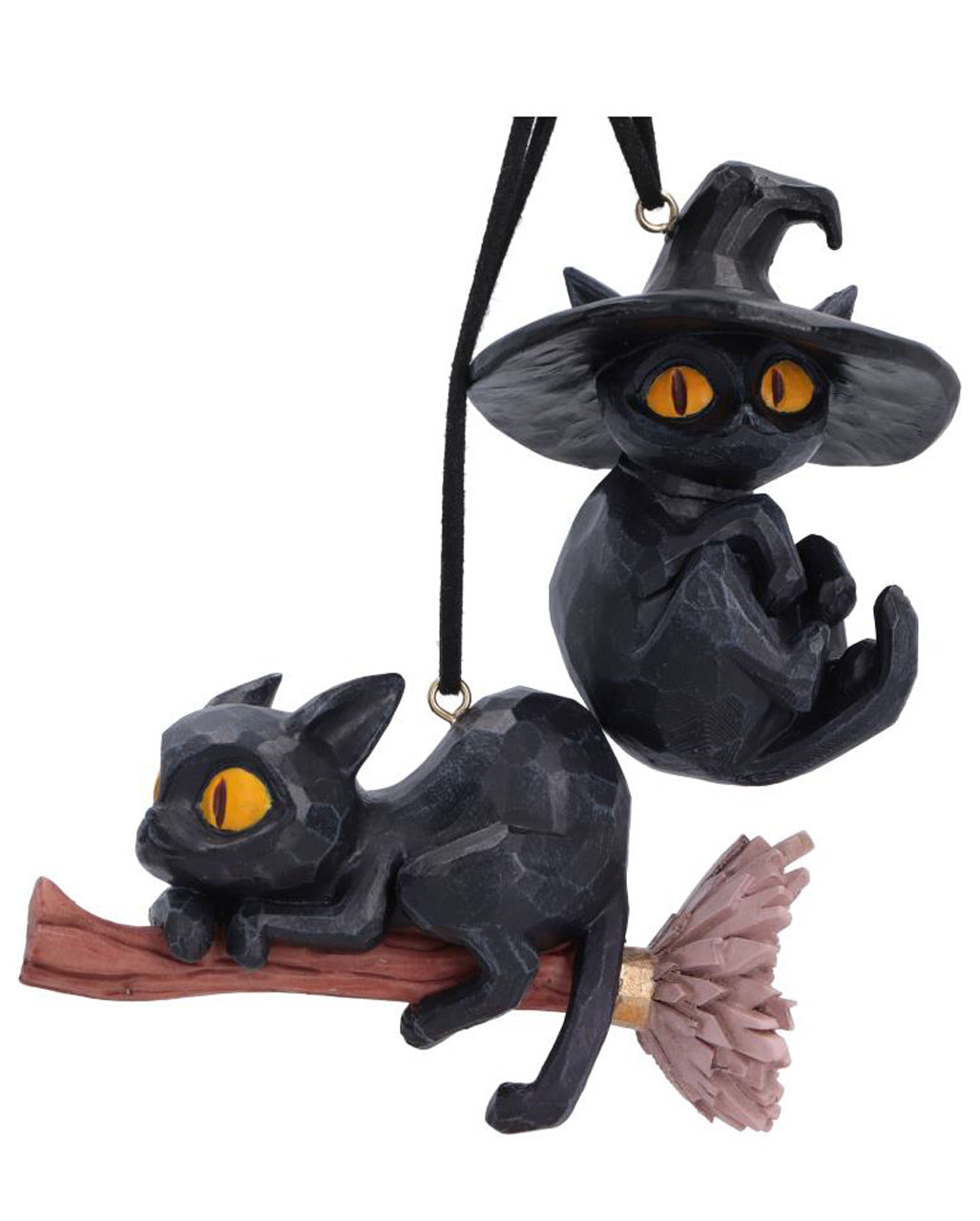 Curse & Claw Schwarze Katzen Halloween-Anhänger 2er-Set 7 cm