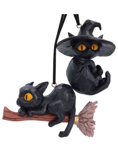 Curse & Claw Schwarze Katzen Halloween-Anhänger 2er-Set 7 cm