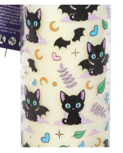 Lavenderkerze Cute & Creepy mit Katzenmotiv 20cm