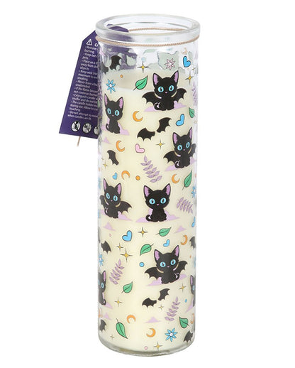 Lavenderkerze Cute & Creepy mit Katzenmotiv 20cm