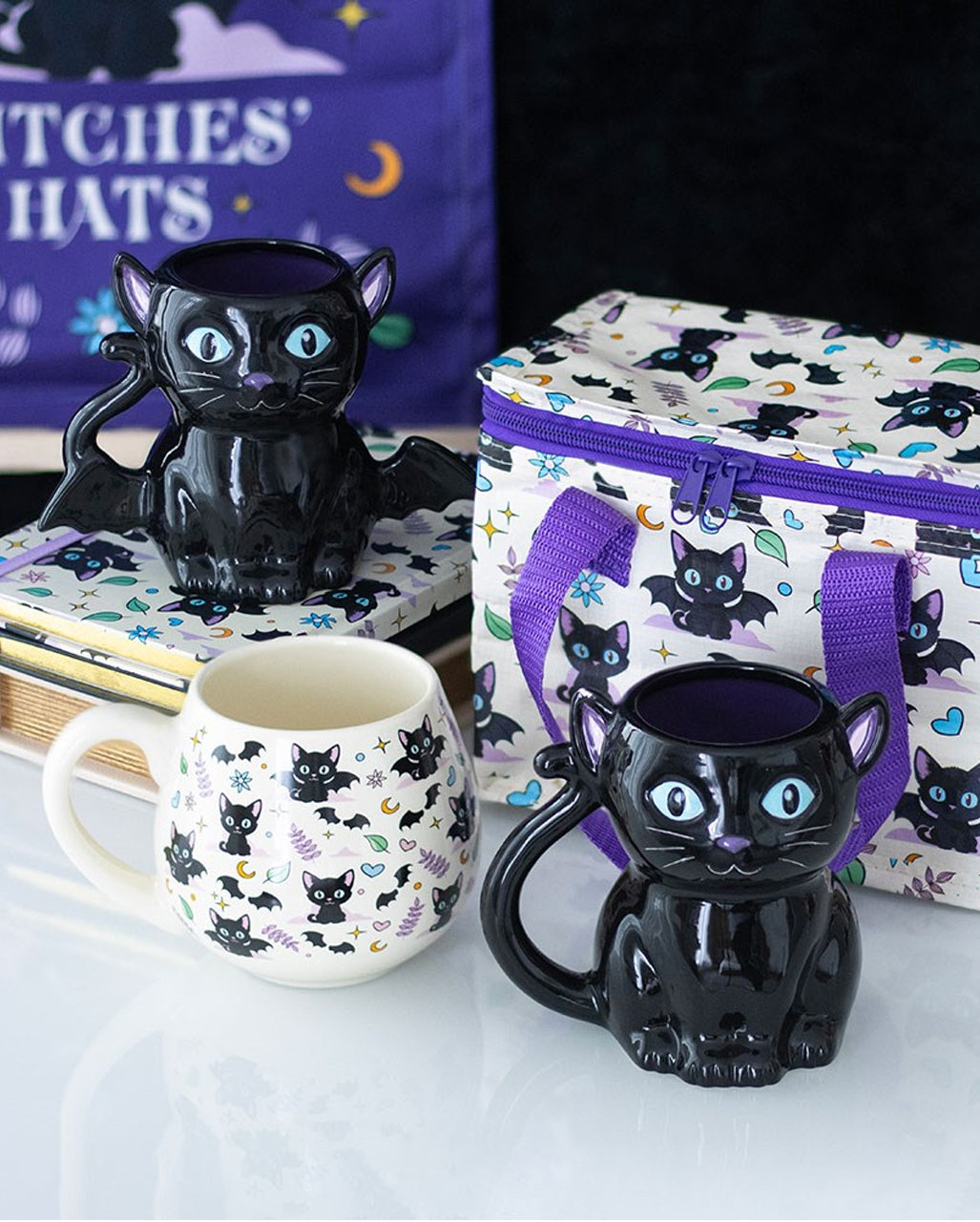 „Cute & Creepy“ Kaffeetasse mit Mystic Katzenmotiv