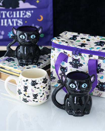 „Cute & Creepy“ Kaffeetasse mit Mystic Katzenmotiv