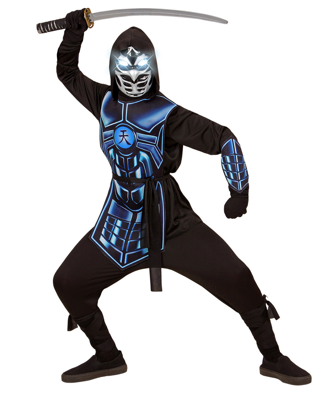 Cyber Ninja Kinderkostüm mit leuchtenden Augen