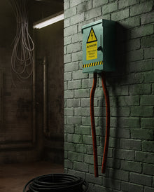 Danger High Voltage Stromkasten Animatronic 73cm