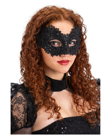Augenmaske dunkle Eleganz mit Spitze & Strass