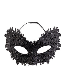 Augenmaske dunkle Eleganz mit Spitze & Strass