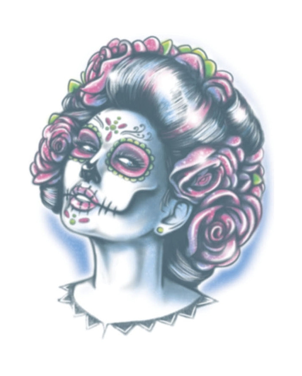Tag der Toten Klebetattoo Senora Muerte