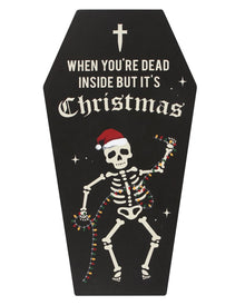 "Dead Inside Coffin" Cryptmas Wandbild in Sargform