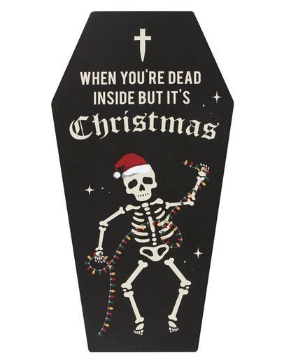"Dead Inside Coffin" Cryptmas Wandbild in Sargform