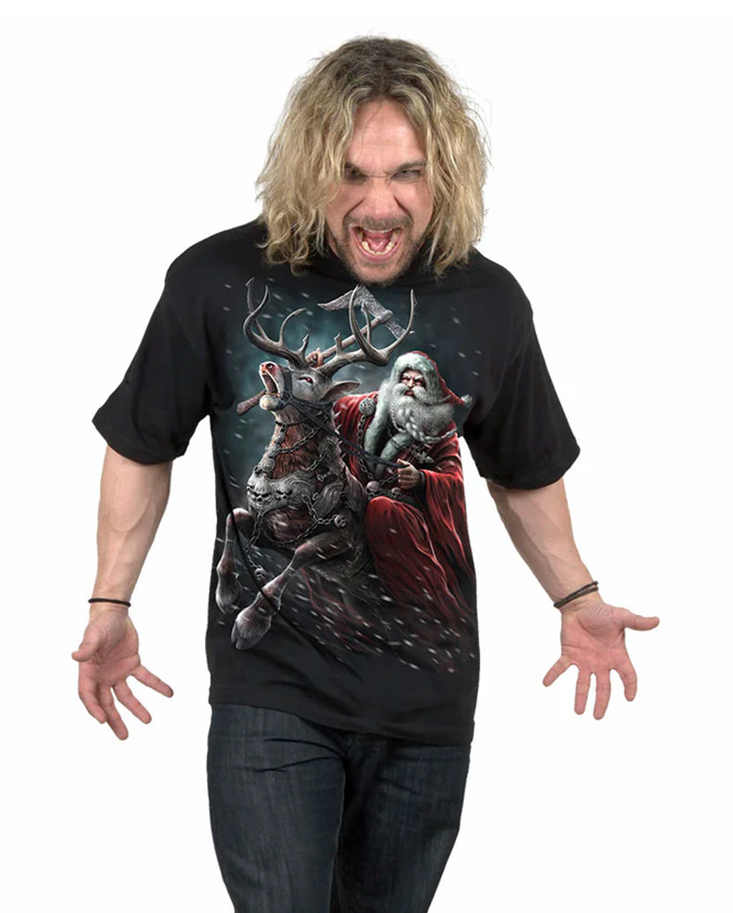 Schwarzes Sleigher T-Shirt