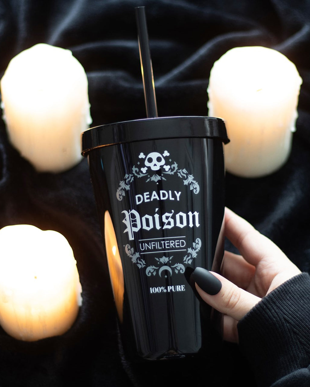 "Deadly Poison" Getränkebecher mit Trinkhalm