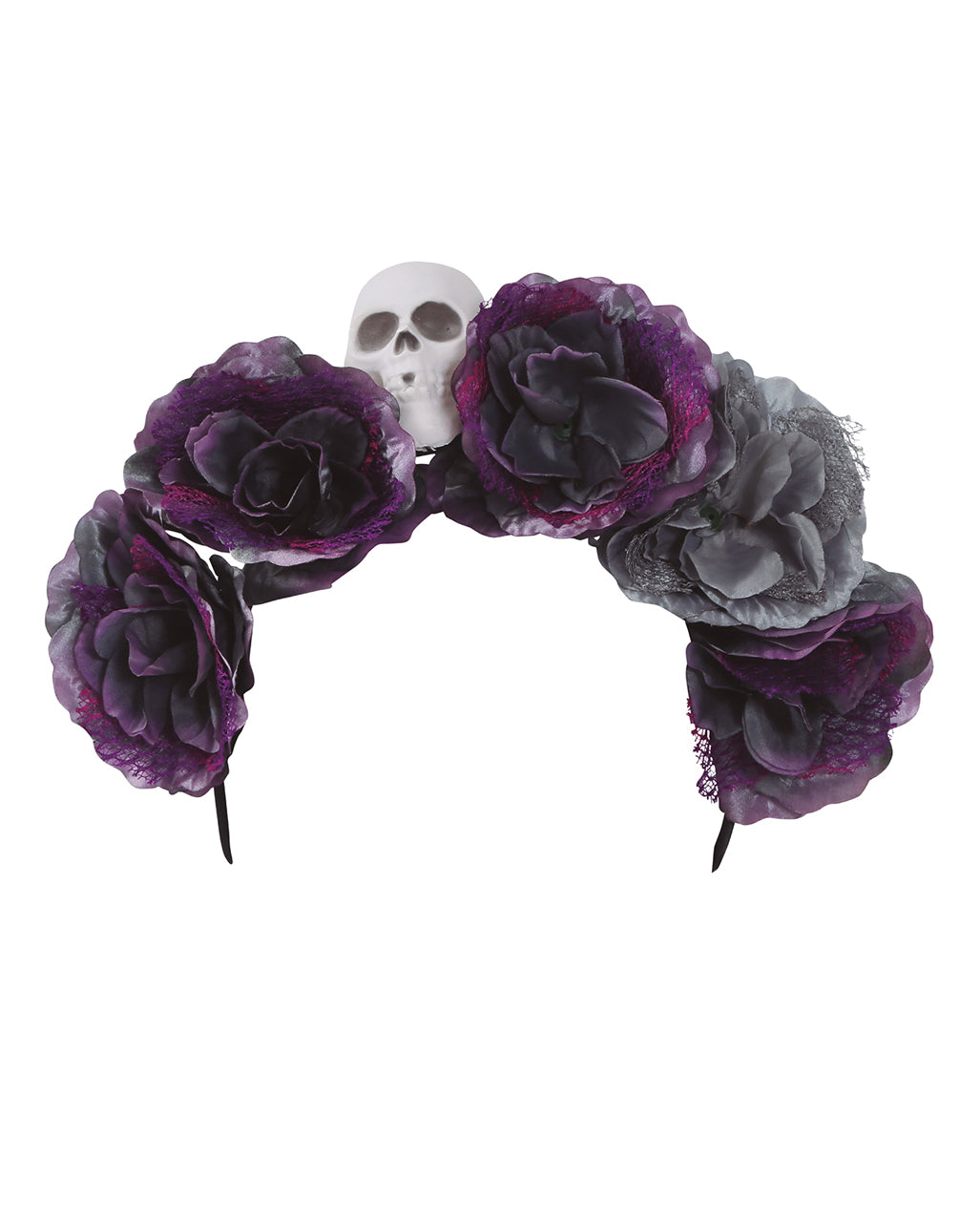 Tag der Toten Schädel Diadem mit Blumen