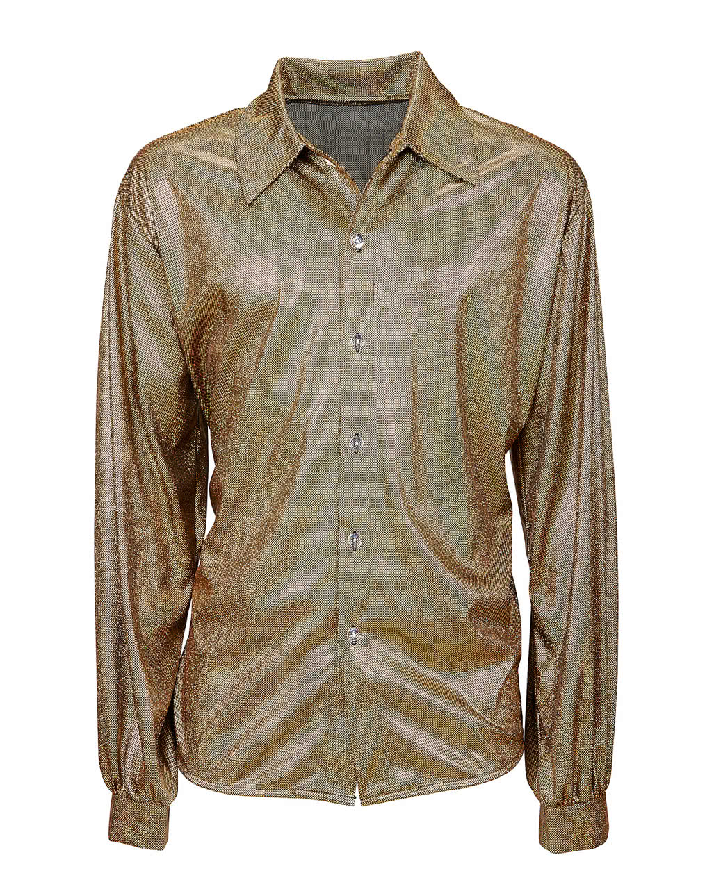 80s Glitzer Discohemd Gold