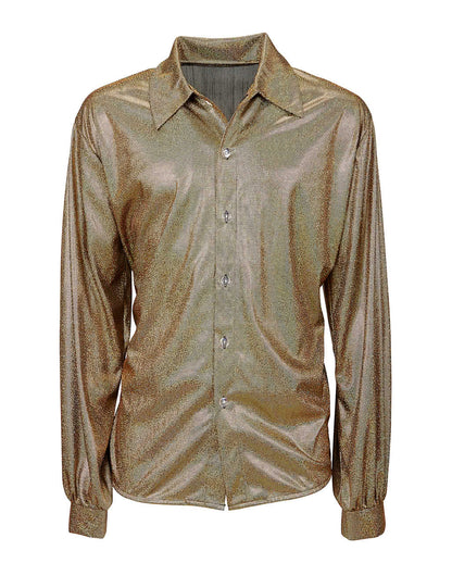 80s Glitzer Discohemd Gold
