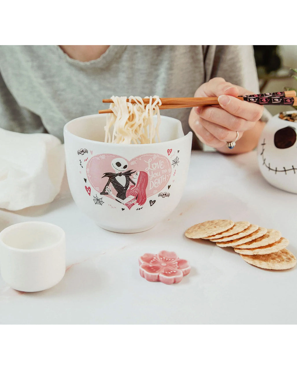 Disney TNBC Jack & Sally Ramen Bowl mit Stäbchen
