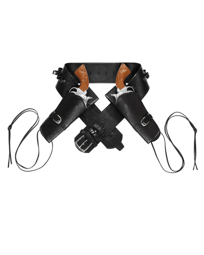 Double Western Gun Holder Black