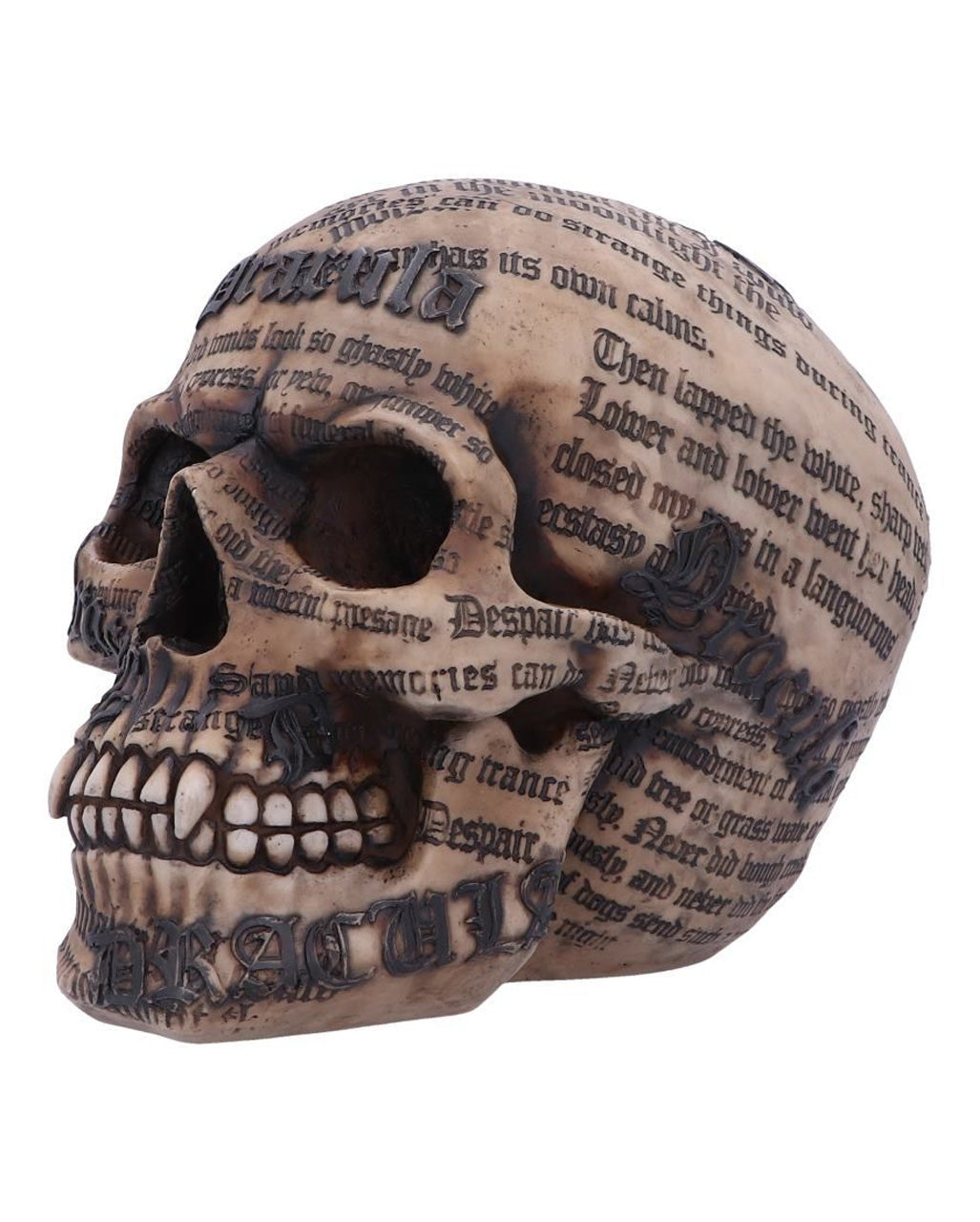 Dracula Totenkopf mit Bram Stoker Zitaten