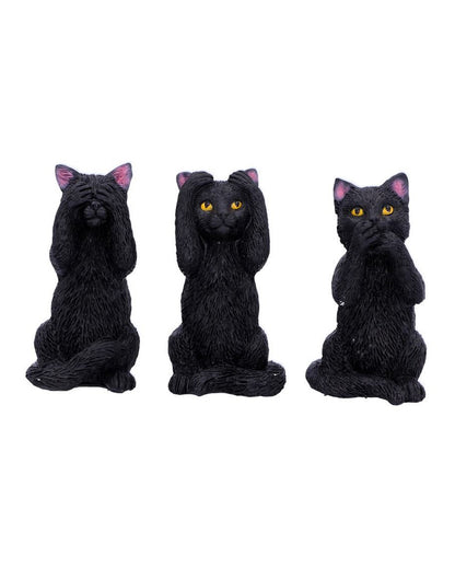 Drei weise schwarze Katzen