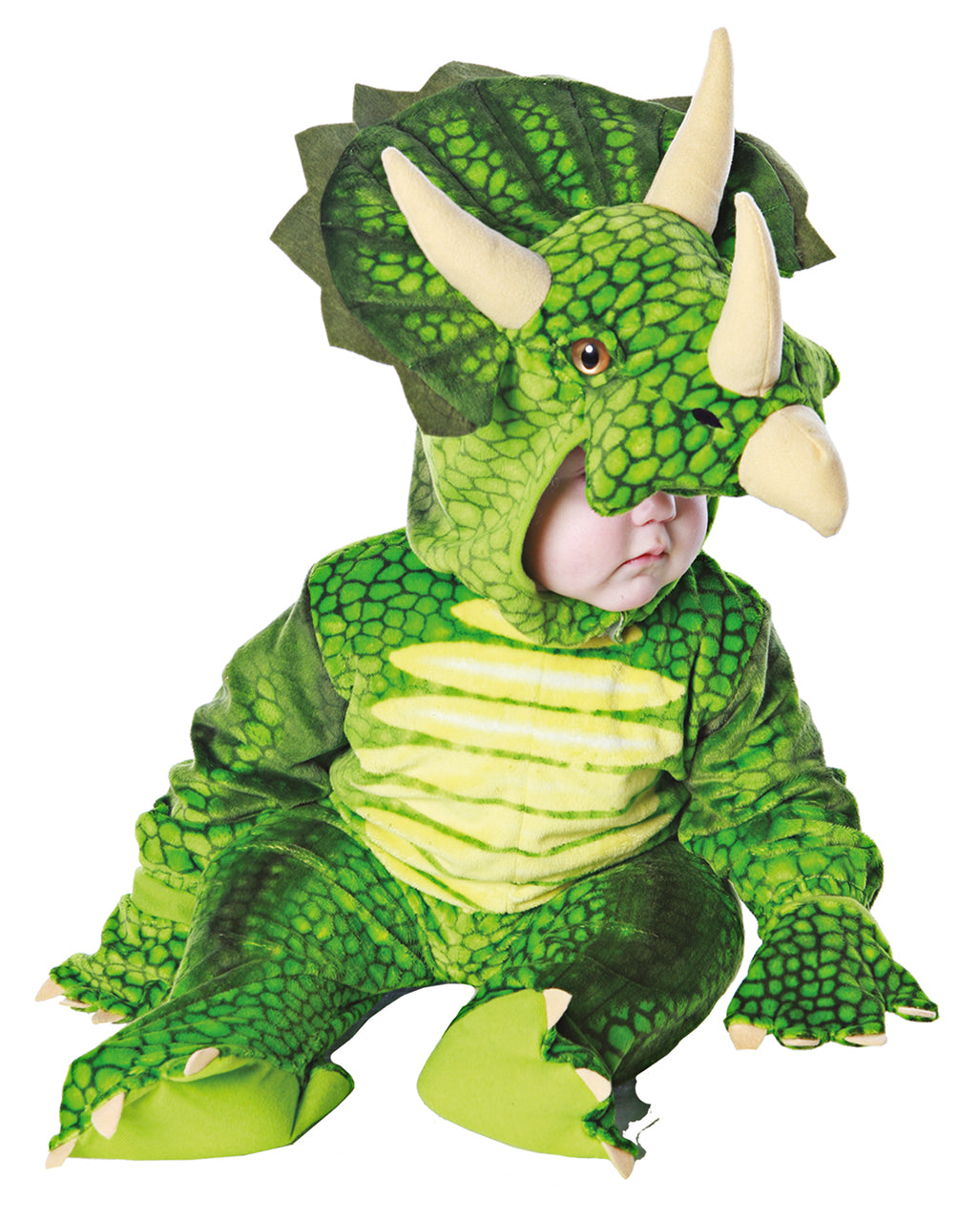 Triceratops Dino Kleinkinderkostüm Grün
