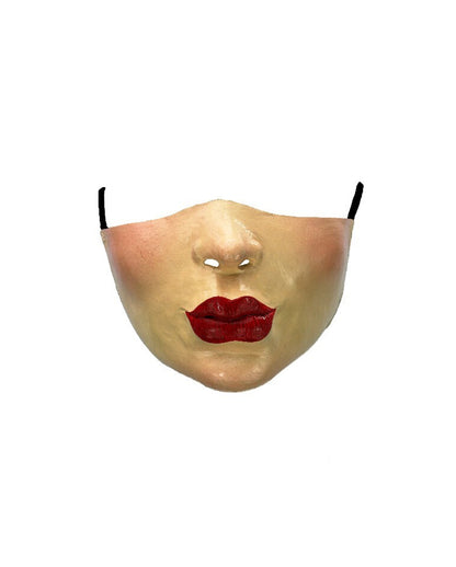 Kussmund Halbmaske aus Latex