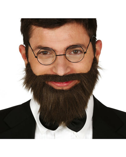 Dark Brown Full Beard With Elastic Band