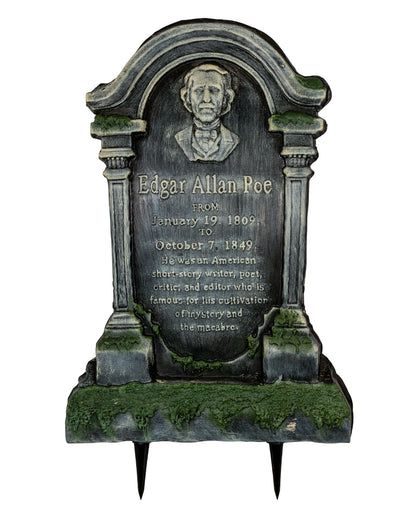 Edgar A. Poe Halloween Grabstein mit Erdspieß 53cm