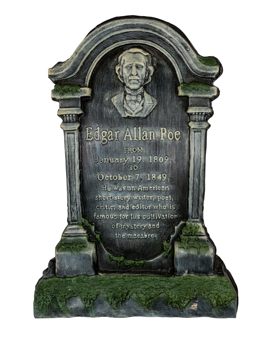 Edgar A. Poe Halloween Grabstein mit Erdspieß 53cm