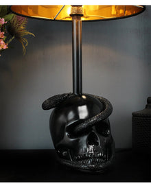 Edison Tischlampe mit Totenkopf und Schlange 55cm