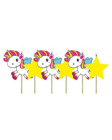 Unicorn Torten-Kerzen 6 St.