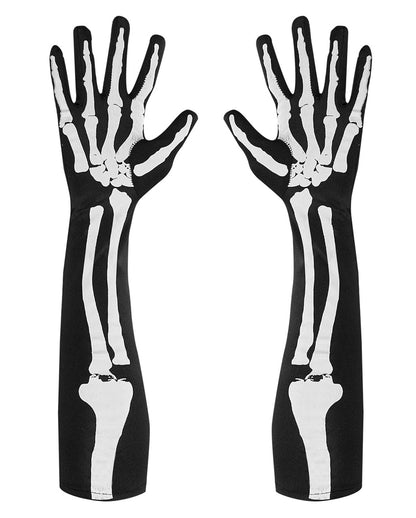 Elbow Length Skeleton Gloves