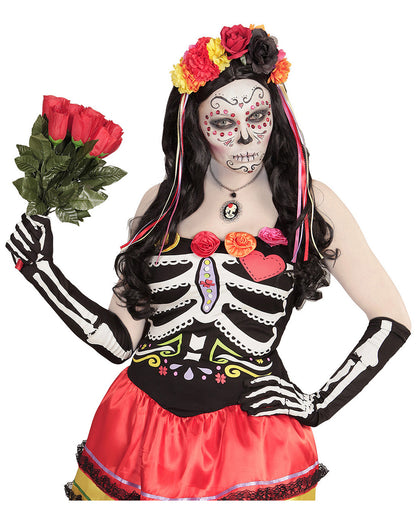 Elbow Length Skeleton Gloves