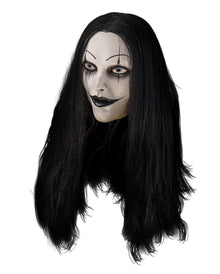 Gothic Girl Vollkopfmaske mit schwarzen Haaren