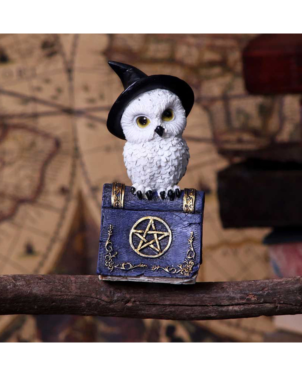 Eule mit Pentagramm Zauberbuch 12,5cm