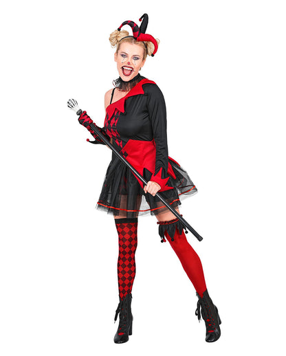 Böser Harlekin Kostüm für Damen