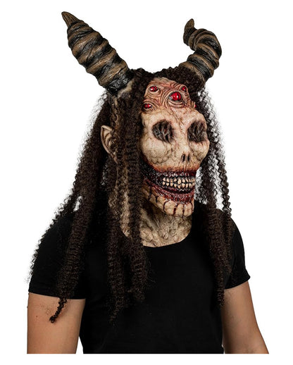 Gehörnte Voodoo Dämon Maske