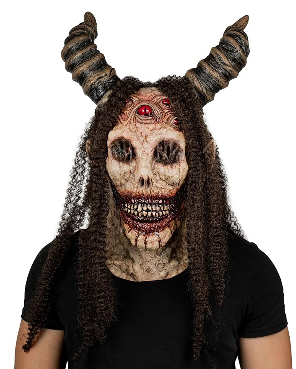 Gehörnte Voodoo Dämon Maske