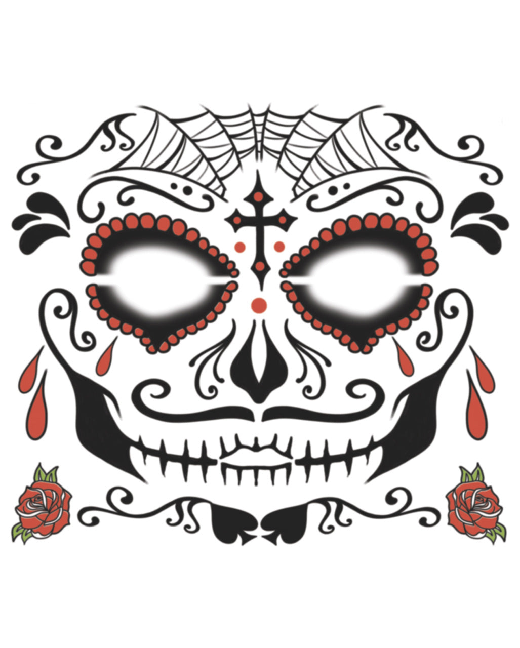 Gesichtstattoo Sugar Skull männlich