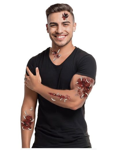 Fäulnis Maden Klebetattoos