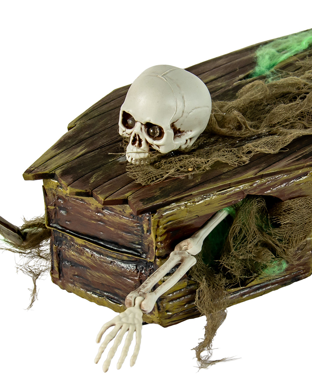 Moving Coffin With Skeleton Animatronic 34cm