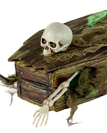 Skelett im Fahrenden Sarg als Halloween Animatronic 34cm