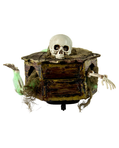 Moving Coffin With Skeleton Animatronic 34cm