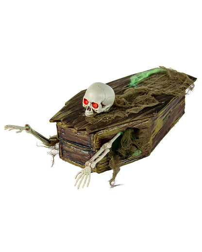 Moving Coffin With Skeleton Animatronic 34cm