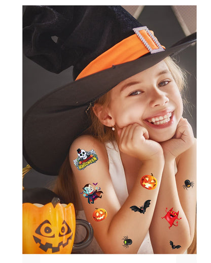 Bunte Halloween Kindertattoos