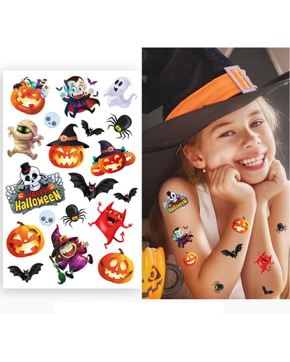 Bunte Halloween Kindertattoos