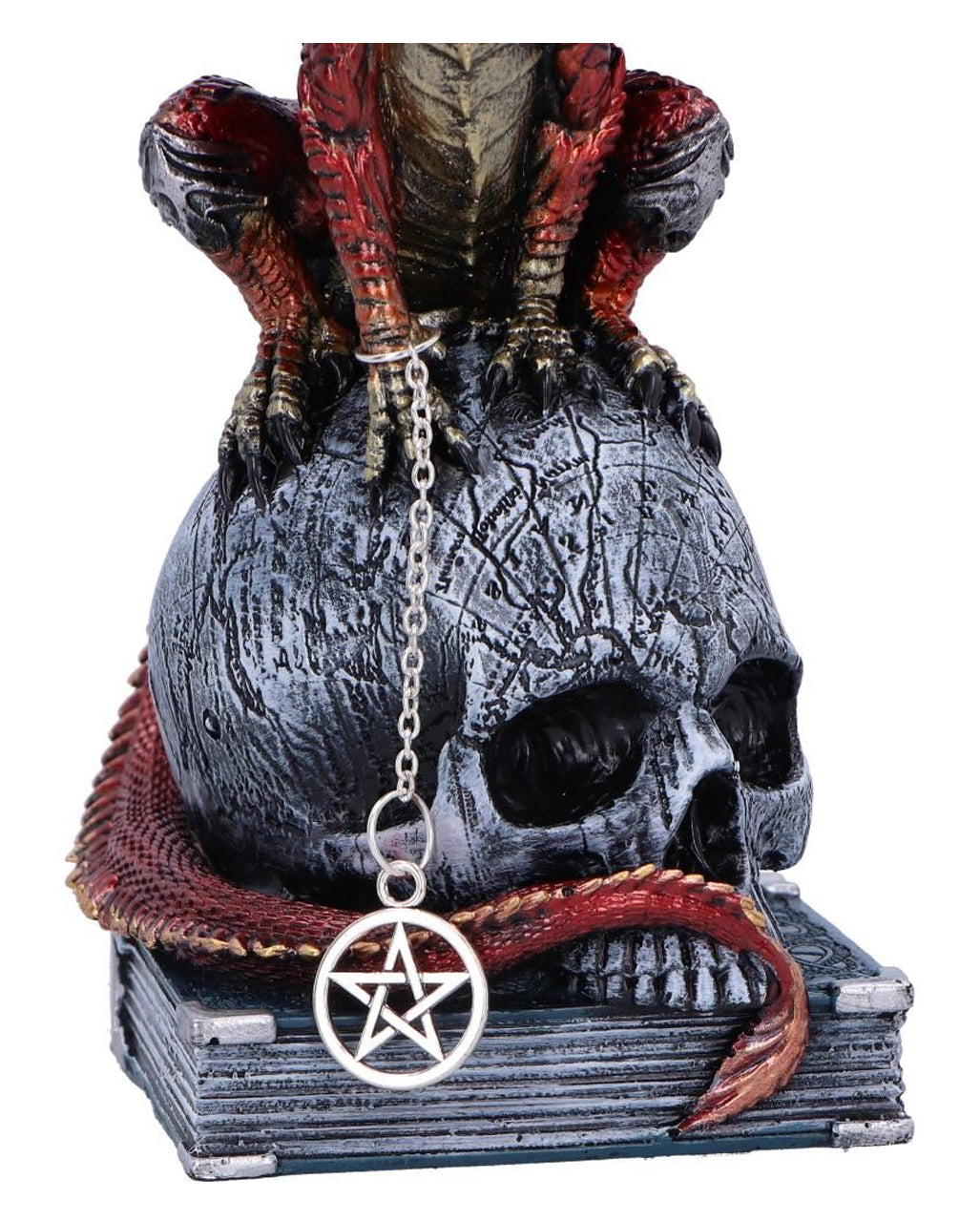 Fate of the World Drache auf Totenkopf Figur 23cm