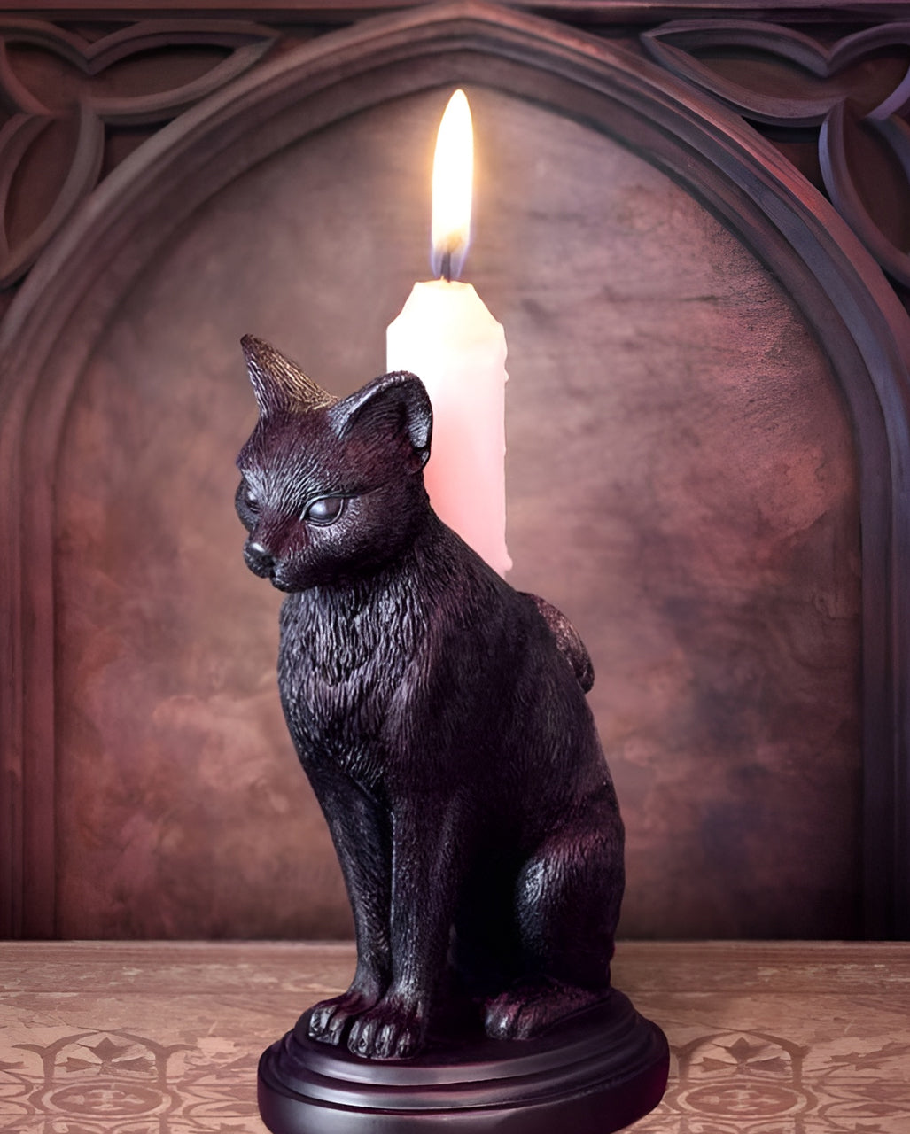 Faust's Katze Gothic Kerzenhalter